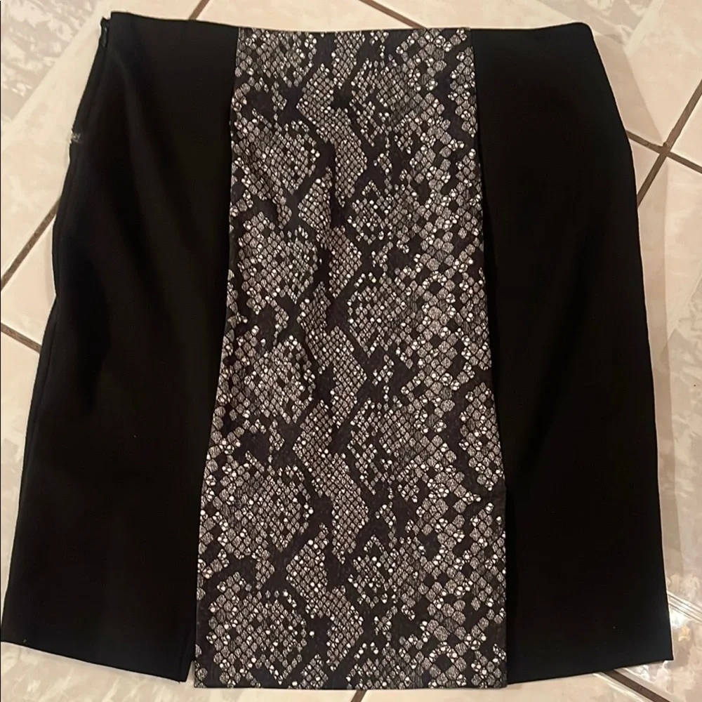 Michael Kors Black and Gray Mini Pencil Skirt